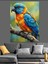 Papağan Mavi Sarı Kuş Dekoratif Kanvas - Mdf Ahşap Tablo 5
