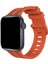 Apple Watch 38MM KR408 Çizgili Silikon Kordon - TURUNCU-(5796) - I93H65N6-5A85VS 1