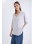V Yaka Yarım Kol Simli Salaş Bluz 5