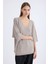 V Yaka Yarım Kol Simli Salaş Bluz 3