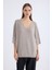 V Yaka Yarım Kol Simli Salaş Bluz 5