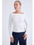 Kayık Yaka Uzun Kol Triko Bluz 1