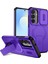 Samsung Galaxy S25 Fe Için Manyetik Kılıf, Kayar Kamera Korumalı Çift Katmanlı Darbeye Dayanıklı Telefon Kılıfı, Ayarlanabilir Stand, Mor (Yurt Dışından) 1
