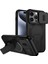 iPhone 15 Pro Için Manyetik Kılıf, Kayar Kamera Korumalı Çift Katmanlı Darbeye Dayanıklı Telefon Kılıfı, Ayarlanabilir Stand, Siyah (Yurt Dışından) 1
