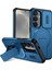 Samsung Galaxy S25/S24 Için Manyetik Kılıf, Kayar Kamera Korumalı Çift Katmanlı Darbeye Dayanıklı Telefon Kılıfı, Ayarlanabilir Stand, Mavi (Yurt Dışından) 1