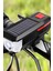Güneş Enerjili USB Şarjlı Bisiklet Lambası Solar Fener Ön Far Işık Aydınlatma Kornalı 3
