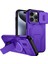 iPhone 15 Pro Için Manyetik Kılıf, Kayar Kamera Korumalı Çift Katmanlı Darbeye Dayanıklı Telefon Kılıfı, Ayarlanabilir Stand, Mor (Yurt Dışından) 1