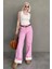 Pembe Çizgili Kadın Jean Pantolon %100 COTTON MG2463 Rahat Kesim 6