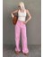 Pembe Çizgili Kadın Jean Pantolon %100 COTTON MG2463 Rahat Kesim 9