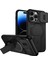 iPhone 14 Pro Için Manyetik Kılıf, Kayar Kamera Korumalı Çift Katmanlı Darbeye Dayanıklı Telefon Kılıfı, Ayarlanabilir Stand, Siyah (Yurt Dışından) 1
