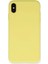 iPhone Xs Max Kılıf Nano Içi Kadife Silikon - Mat Sarı (K95) 1