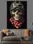 Motorcu Kasklı Kuru Kafa Dekoratif Kanvas - Mdf Ahşap Tablo 5