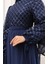 Pullu Kuşaklı Şifon Abiye Elbise 5617-02 Lacivert 5