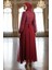 Pullu Kuşaklı Şifon Abiye Elbise 5617-05 Bordo 5