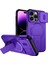 iPhone 14 Pro Max Için Manyetik Kılıf, Kayar Kamera Korumalı Çift Katmanlı Darbeye Dayanıklı Telefon Kılıfı, Ayarlanabilir Stand, Mor (Yurt Dışından) 1