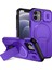 iPhone 12/iphone 12 Pro Için Manyetik Kılıf, Kayar Kamera Korumalı Çift Katmanlı Darbeye Dayanıklı Telefon Kılıfı, Ayarlanabilir Stand, Mor (Yurt Dışından) 1