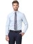 Mavi Düz Fitted Fit Dokuma Klasik Pamuk Karışımlı Gömlek 1