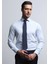Açık Mavi Düz Slim Fit Dokuma Klasik Pamuk Karışımlı Gömlek 1