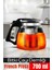 Süzgeçli French Press Cam Demlik 700 ml Bitki Çayı Demliği 1