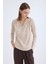V Yaka Omuzu Düğmeli Uzun Kol Bluz 4