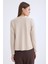 V Yaka Omuzu Düğmeli Uzun Kol Bluz 6