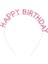 Pembe Kristal Taşlı Gold Happy Birthday Taçı 1