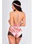 Pembe Dantelli Sırtı Çapraz Saten Şort Tulum 2