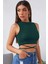 Kadın Yeşil Çapraz Bağlamalı Crop Top Büstiyer 3