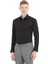 Siyah Düz Slim Fit Dokuma Klasik Pamuk Karışımlı Gömlek 6
