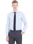 Açık Mavi Düz Slim Fit Dokuma Klasik Pamuk Karışımlı Gömlek 2