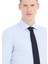 Açık Mavi Düz Slim Fit Dokuma Klasik Pamuk Karışımlı Gömlek 3