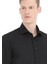 Siyah Düz Slim Fit Dokuma Klasik Pamuk Karışımlı Gömlek 3