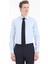 Mavi Düz Slim Fit Dokuma Klasik Pamuk Karışımlı Gömlek 2