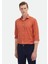 Turuncu Baskılı Regular Fit Dokuma Casual %100 Pamuk Gömlek 1