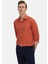 Turuncu Baskılı Regular Fit Dokuma Casual %100 Pamuk Gömlek 3