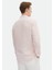 Pembe Çizgili Regular Fit Dokuma Casual Keten Karışımlı Gömlek 5