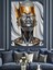 Soyut Kral Heykeli Sanatı Dekoratif Kanvas - Mdf Ahşap Tablo 2