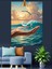 Deniz Manzarası El Figürü Dekoratif Kanvas - Mdf Ahşap Tablo 4