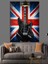 Union Jack Ingiliz Bayrağı Siyah Elektro Gitar Dekoratif Kanvas - Mdf Ahşap Tablo 1