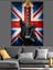 Union Jack Ingiliz Bayrağı Siyah Elektro Gitar Dekoratif Kanvas - Mdf Ahşap Tablo 4