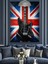 Union Jack Ingiliz Bayrağı Siyah Elektro Gitar Dekoratif Kanvas - Mdf Ahşap Tablo 5