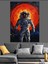 Kırmızı Ay Astronot Sanatı Dekoratif Kanvas - Mdf Ahşap Tablo 2