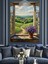 Yeşil Çayırlıkta Patika Yolu Pencereden Dekoratif Kanvas - Mdf Ahşap Tablo 4