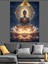 Parlak Lotus Meditasyon Yapan Budha Figürü Dekoratif Kanvas - Mdf Ahşap Tablo 1