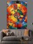 Renkli Tekerlek Soyut Sanat Dekoratif Kanvas - Mdf Ahşap Tablo 1