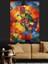 Renkli Tekerlek Soyut Sanat Dekoratif Kanvas - Mdf Ahşap Tablo 3
