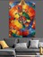 Renkli Tekerlek Soyut Sanat Dekoratif Kanvas - Mdf Ahşap Tablo 4