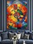 Renkli Tekerlek Soyut Sanat Dekoratif Kanvas - Mdf Ahşap Tablo 5