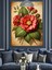 Kırmızı Çiçekler Buketi Sanatı Dekoratif Kanvas - Mdf Ahşap Tablo 4