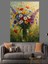 Çiçek Buketi Vazoda Sanat Dekoratif Kanvas - Mdf Ahşap Tablo 3
